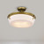  Satco 60-7753 Natural Brass Semi Flush-Mount Light with Etched White Glass 