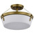  Satco 60-7753 Natural Brass Semi Flush-Mount Light with Etched White Glass 