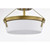  Satco 60-7753 Natural Brass Semi Flush-Mount Light with Etched White Glass 