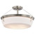  Satco 60-7762 Brushed Nickel Semi Flush-Mount Light with Etched White Glass 