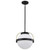  Satco 60-7775 Matte Black Pendant Light with White Opal Glass 