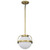  Satco 60-7783 Natural Brass Pendant Light with White Opal Glass 