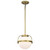  Satco 60-7783 Natural Brass Pendant Light with White Opal Glass 