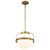  Satco 60-7784 Natural Brass Pendant Light with White Opal Glass 