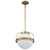  Satco 60-7784 Natural Brass Pendant Light with White Opal Glass 