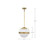  Satco 60-7784 Natural Brass Pendant Light with White Opal Glass 