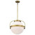  Satco 60-7785 Natural Brass Pendant Light with White Opal Glass 