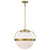  Satco 60-7785 Natural Brass Pendant Light with White Opal Glass 