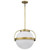  Satco 60-7785 Natural Brass Pendant Light with White Opal Glass 