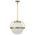  Satco 60-7785 Natural Brass Pendant Light with White Opal Glass 