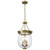  Satco 60-7801 Vintage Brass Pendant Light with Clear Seeded Glass 