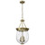  Satco 60-7801 Vintage Brass Pendant Light with Clear Seeded Glass 