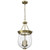  Satco 60-7801 Vintage Brass Pendant Light with Clear Seeded Glass 