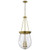  Satco 60-7804 Vintage Brass Pendant Light with Clear Seeded Glass 