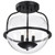  Satco 60-7823 Matte Black Semi Flush-Mount Light with Clear Glass 