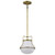  Satco 60-7862 Natural Brass Pendant Light with White Opal Glass 