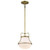  Satco 60-7862 Natural Brass Pendant Light with White Opal Glass 