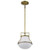  Satco 60-7862 Natural Brass Pendant Light with White Opal Glass 