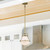  Satco 60-7862 Natural Brass Pendant Light with White Opal Glass 