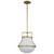  Satco 60-7863 Natural Brass Pendant Light with White Opal Glass 