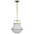  Satco 60-7863 Natural Brass Pendant Light with White Opal Glass 