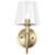  Satco 60-7881 Vintage Brass Wall Sconce Light with Clear Glass 
