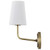  Satco 60-7883 Vintage Brass Wall Sconce Light with Etched White Opal Glass 