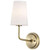  Satco 60-7883 Vintage Brass Wall Sconce Light with Etched White Opal Glass 