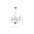  Satco 60-7884 Vintage Brass Chandelier Light with Etched White Opal Glass 