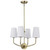  Satco 60-7884 Vintage Brass Chandelier Light with Etched White Opal Glass 