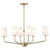  Satco 60-7886 Vintage Brass Pendant Light with Etched White Opal Glass 