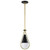  Satco 60-7903 Matte Black Pendant Light with White Opal Glass 