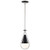  Satco 60-7912 Matte Black Pendant Light with White Opal Glass 