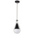  Satco 60-7912 Matte Black Pendant Light with White Opal Glass 