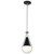  Satco 60-7913 Matte Black Pendant Light with White Opal Glass 