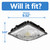 65W LED Square Garage Canopy Low Profile Fixture - CCT Selectable - Bronze 
