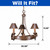 Volume V7904-66 - Rustic Prairie Rock 3-Light Chandelier with Tapered Shades