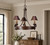 Volume V7904-66 - Rustic Prairie Rock 3-Light Chandelier with Tapered Shades