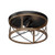 Volume Lighting Volume V7872-84 Walnut and Black Caged Steel Flush Mount Drum