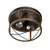 Volume Lighting Volume V7872-84 Walnut and Black Caged Steel Flush Mount Drum