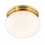 Volume V7006-2 -Small Round Polished Brass Ceiling Light with White Glass