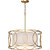 Volume Lighting V4443-90 - Antique Gold Drum Pendant - White Fabric Shade