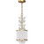 Volume Lighting V3411-90 - Antique Gold Pendant - White Glass Cylinder - Crystal Accents
