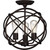 Volume Lighting V3113-79 Antique Bronze Caged Semi Flush-Mount Globe