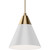 Volume Lighting V2611-67 - Antique Gold and White Cone Mini Pendant