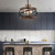 Volume Lighting V2523-35 - Antique Gold and Walnut Caged Convertible Semi-Flush Pendant