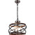 Volume Lighting  V2523-19 Brushed Nickel & Walnut Ringed Semi Flush-Mount