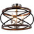 Volume Lighting V2523-19 Brushed Nickel & Walnut Ringed Semi Flush-Mount