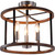 Volume Lighting V2113-19 Brushed Nickel & Walnut Semi Flush-Mount