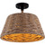 Volume Lighting V2112-5 Black Semi Flush-Mount with Rope Dome Shade